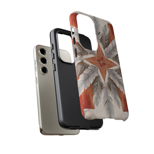 Silver Feather Compass - Impact Resistant Phone Case